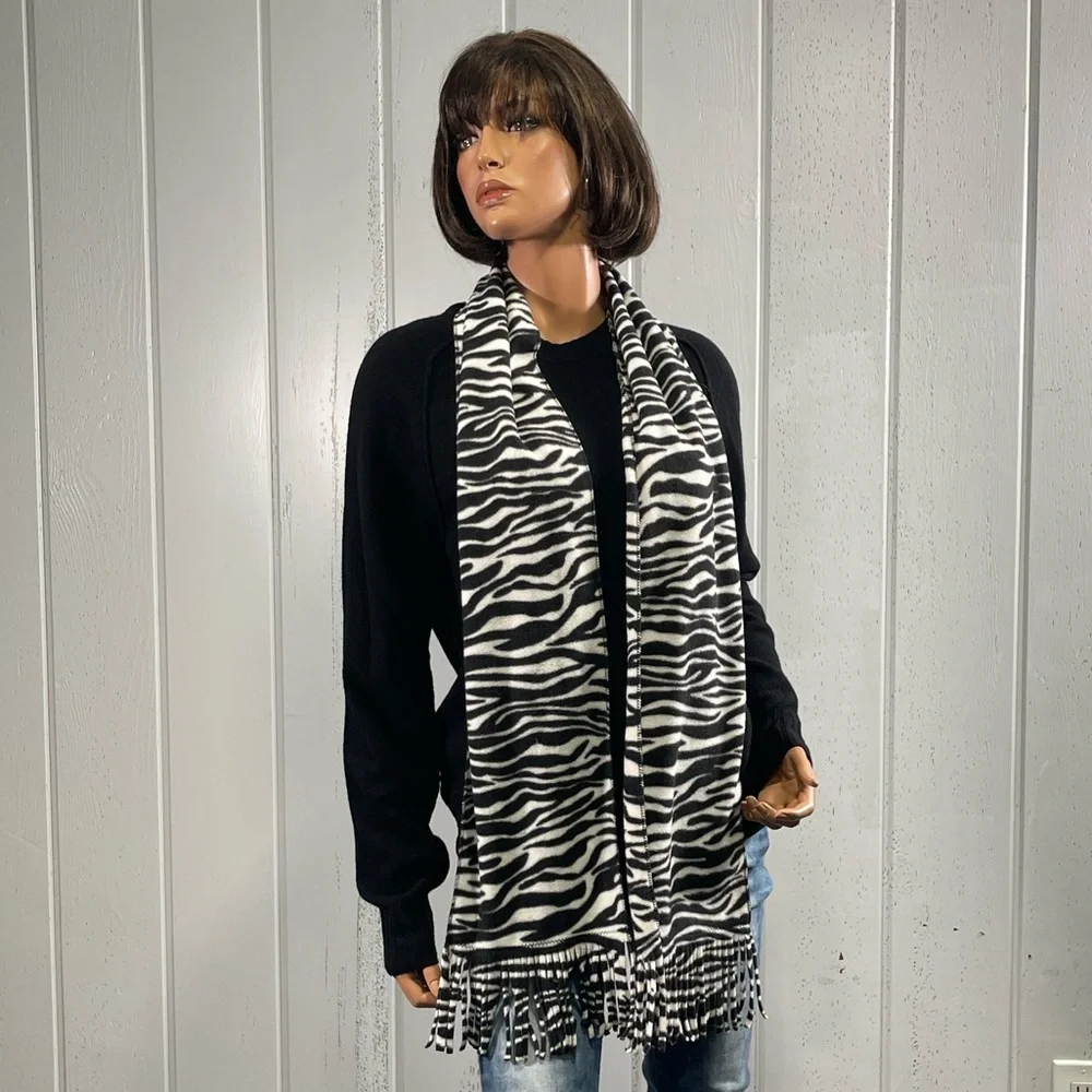 *Style & Co Women's Zebra Printed Scarf with Fringes